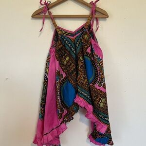 Vibrant Pink and Blue Bohemian Fairy Cami